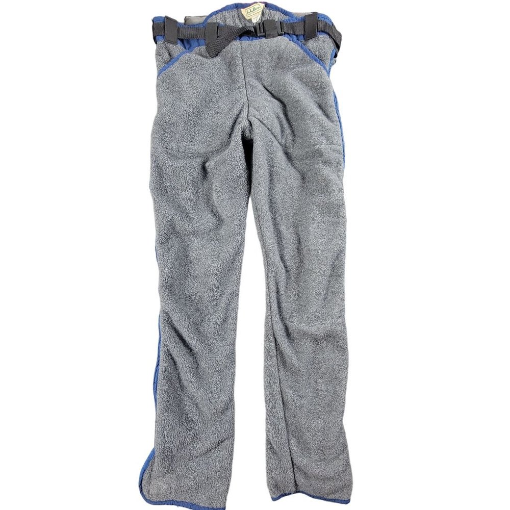 Vintage LL Bean Womens Large Gray Inner Linear Fleece Pants Leg Zipper Warm Outd